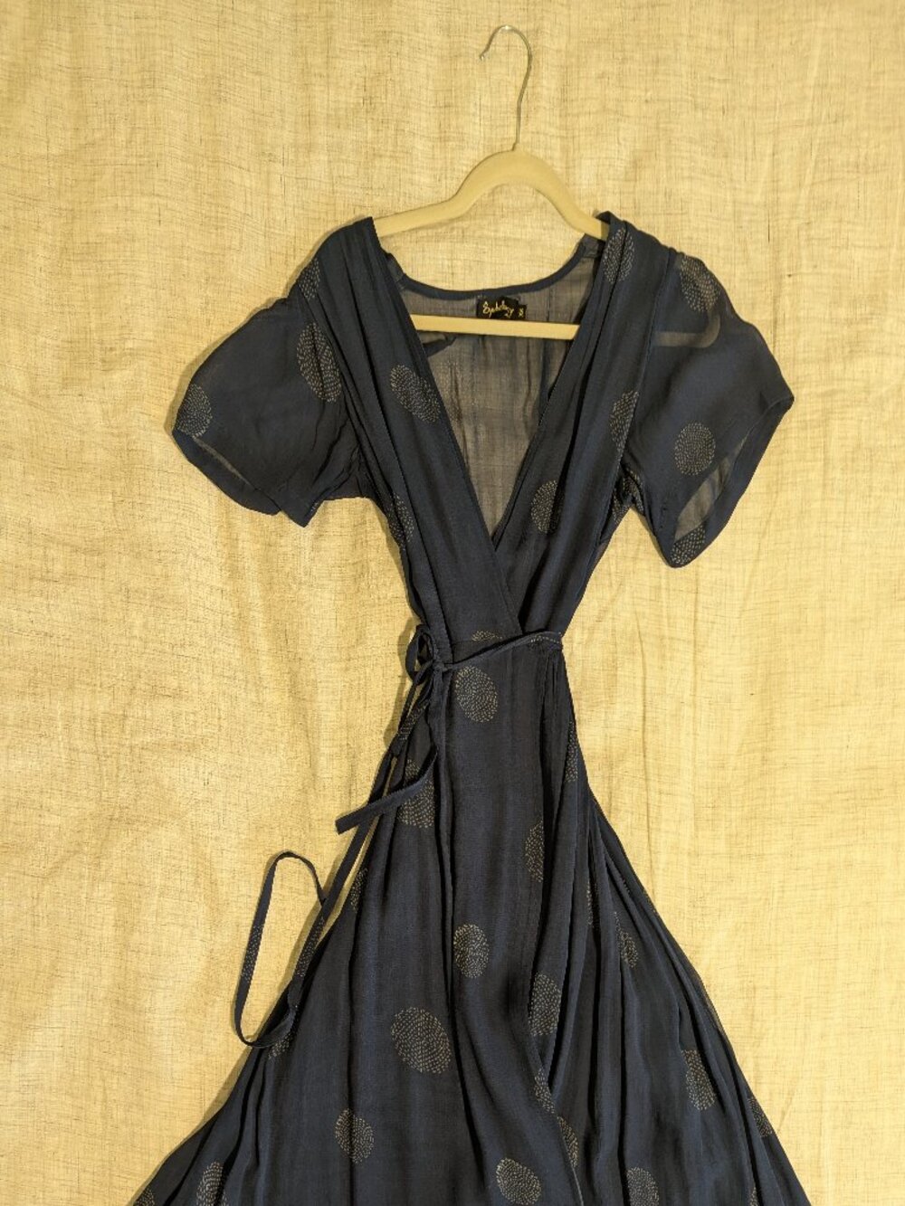 Symbology Blue Midi Wrap Dress Size XSmall